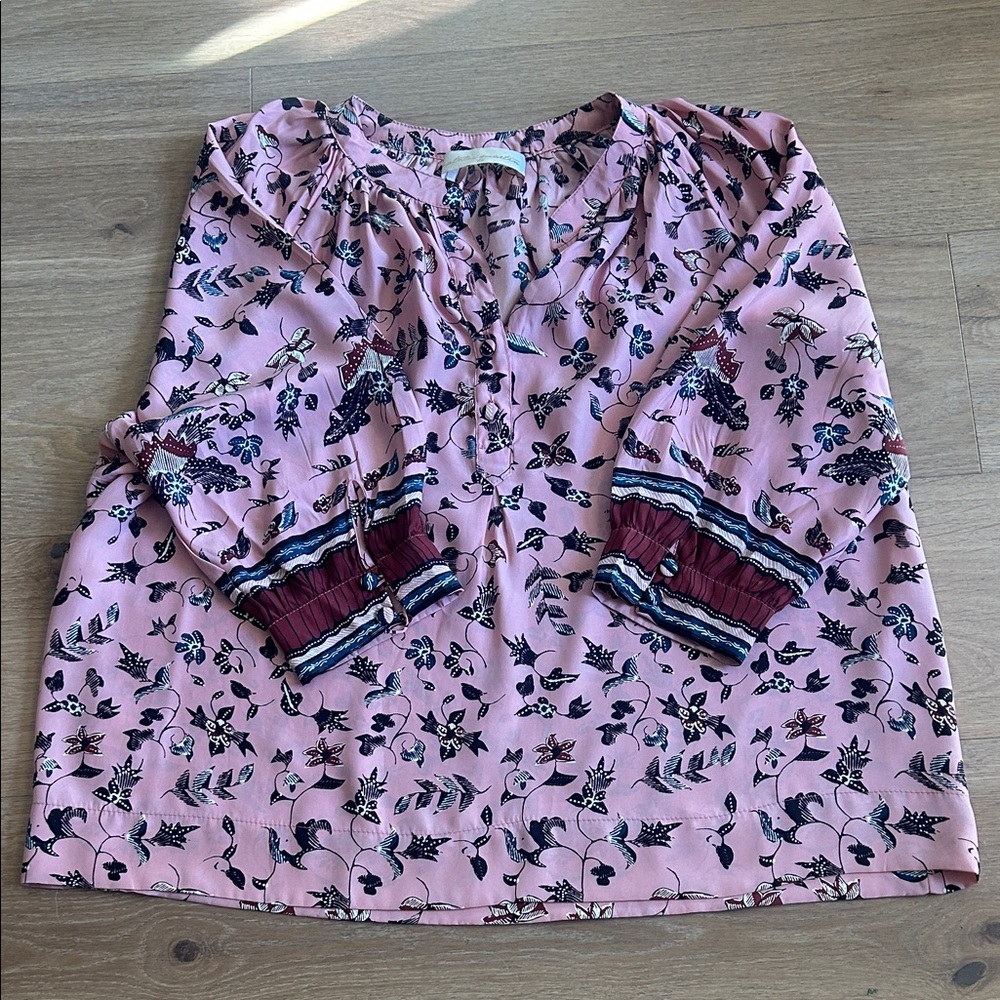 Natalie Martin silk lotus print Remy top xs